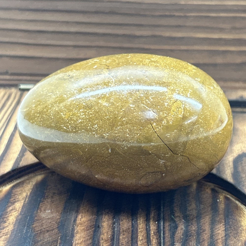 Polished Yellow Stone Egg Natural Crystal Mineral Collectible Display Paperweigh